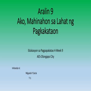 Aralin 9  Q1-Ako, Mahinahon Ako Sa Lahat ng Pagkakataon
