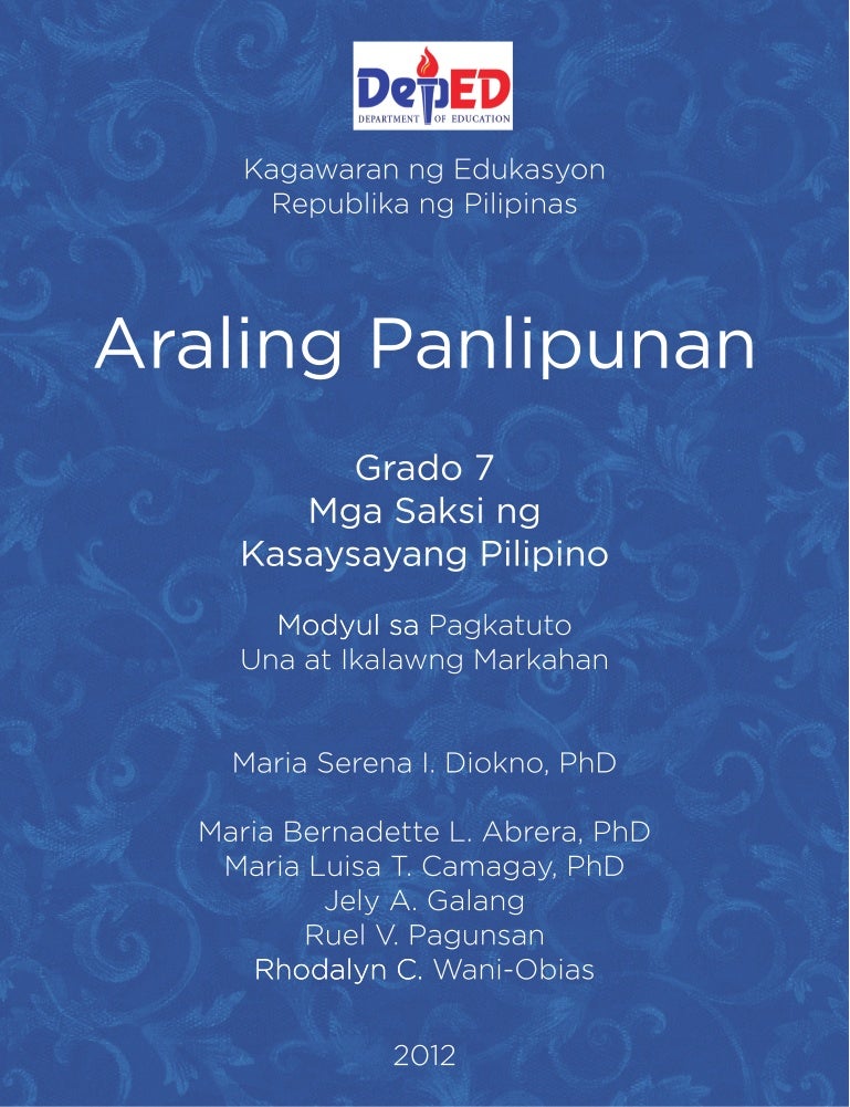 Araling Panlipunan Official Learning Materials From Lrmds (grade 3