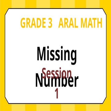 Grade 3 ARAL Math: Mastering Missing Numbers in Patterns | PPTX