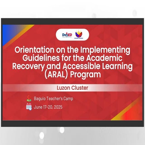ACADEMIC RECOVERY AND ACCESSIBLE LEARNING (ARAL) PROGRAM ORIENTATION
