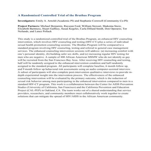 A randomized controlled trial of the bruthas program