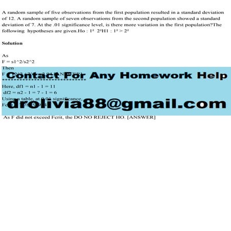 A random sample of five observations from the first population resul.pdf