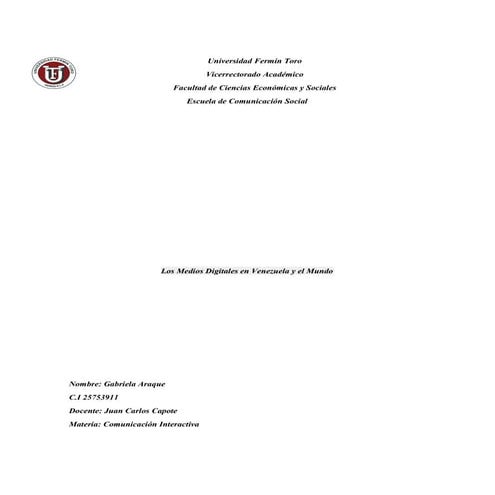 Medios Digitales en Venezuela y el Mundo