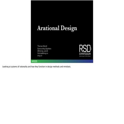 Arational Design | PDF