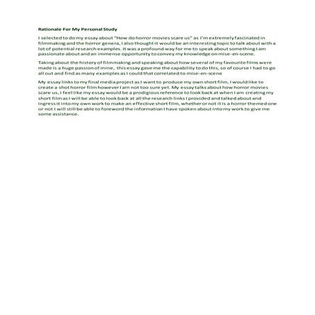 A rationale for your personal study | DOCX