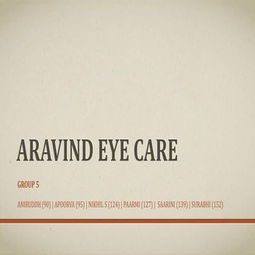 Aravind Eye Care - Case analysis