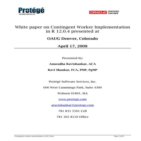Oracle Contingent Worker setup | PDF | Human Resources | Business