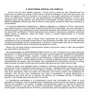 A DOUTRINA SOCIAL DA IGREJA