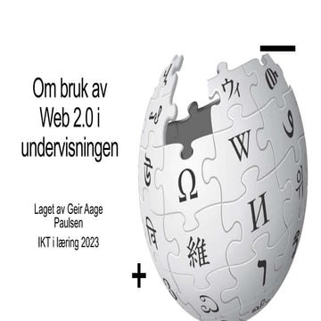 Om bruk av Web 2.0 i undervisningen