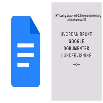 Pedagogisk bruk av Google Dokumenter