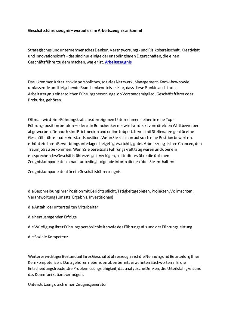 Arbeitszeugnis
