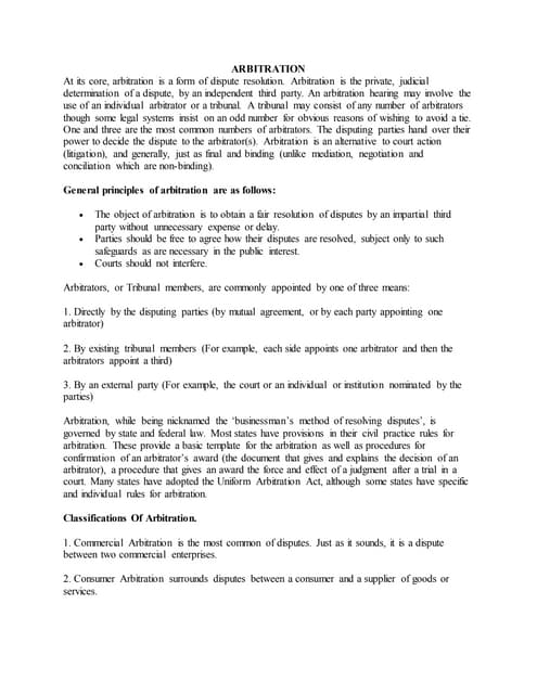 Arbitration