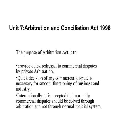 Arbitration act unit-7