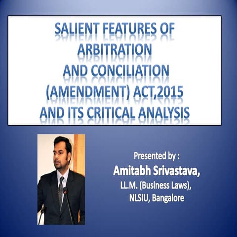 Arbitration and conciliation amnedment 2015