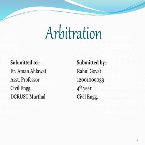 Arbitration & its types