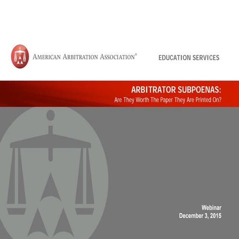 Arbitrator Subpoenas: Are They Worth The Paper They Are Printed On?