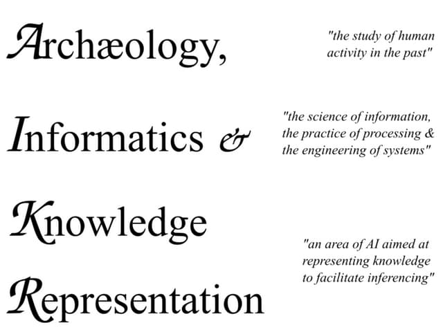 Archaeology, Informatics and Knowle...