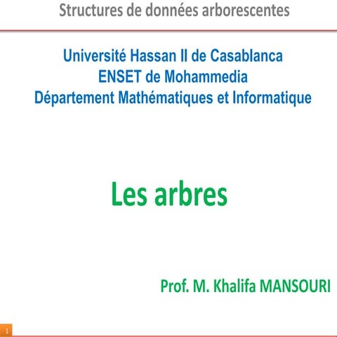 Cours : les arbres Prof. KHALIFA MANSOURI 
