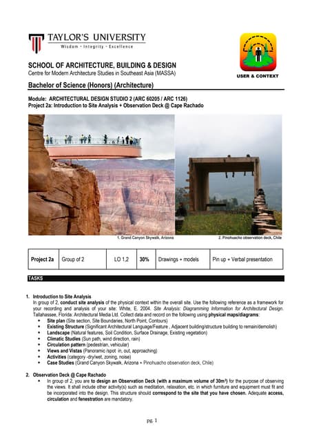 Architectural design studio 1 project 2 brief march2016 | PDF