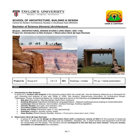 Arc1126 project 2a observation deck @ cape rachado