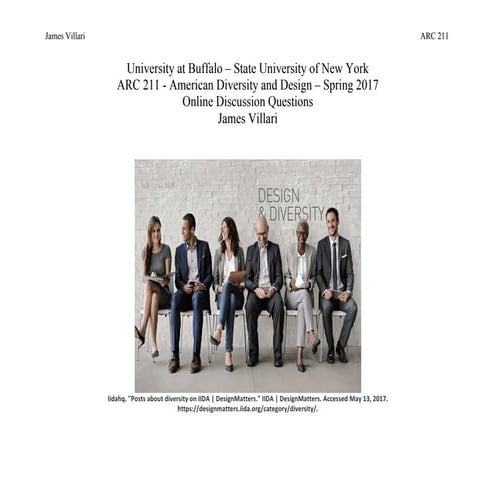 ARC 211 American Diversity and Design James Villari