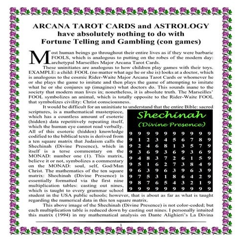ARCANA TAROT CARDS and ASTROLOGY have absolutely nothing to do with Fortune Telling and Gambling (con games)
