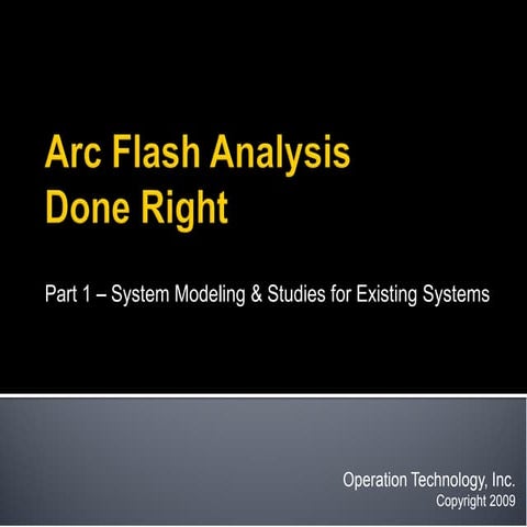 ETAP - Arc flash analysis done Right