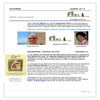 Agenda culturală ARCH-I pe luna sep...