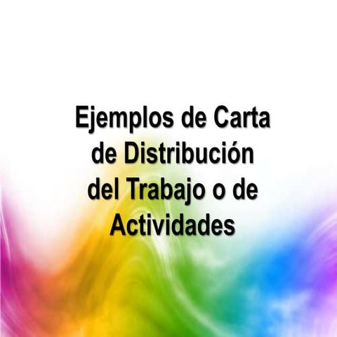 Distribucion de trabajo