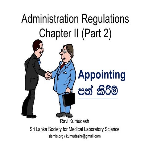 Administration Regulation Chapter II (Part 2) - Appointing