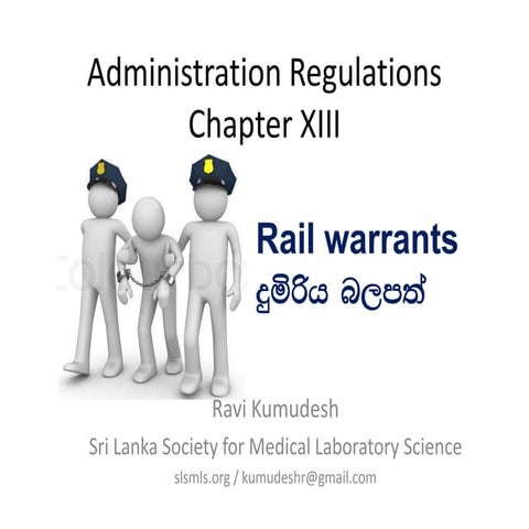 Administration Regulation Chapter XIII - Warrants