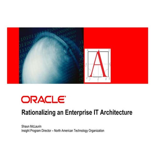 Rationalizing an Enterprise IT Architecture