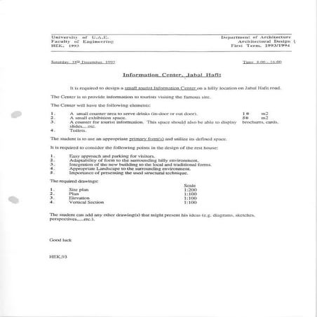 Arch design 1 assignments