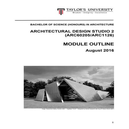 Arch design studio 2 module outline