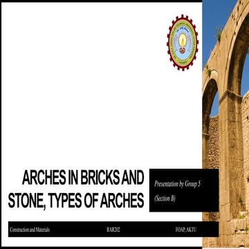 Arches in Bricks and stone, Types of Arches