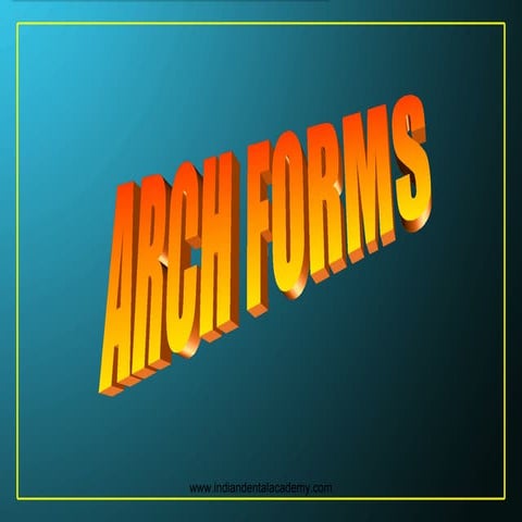 Arch forms 1 /orthodontics course training by Indian Dental Academy /certifie...