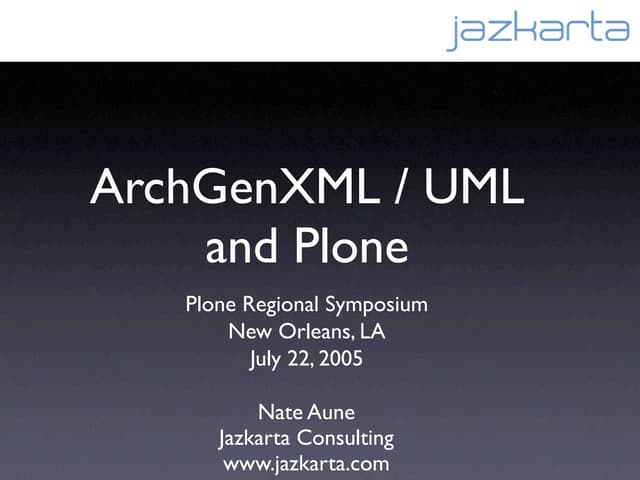 ArchGenXML / UML and Plone