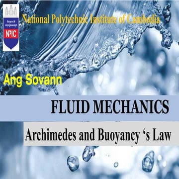 Fluid mechanic: Archimedes and buoyancy's principles