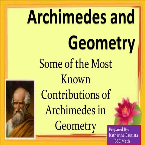 Archimedes and geometry