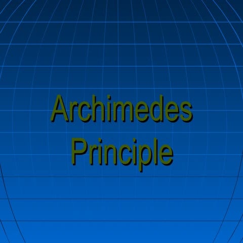 What Is Archimedes Principle?