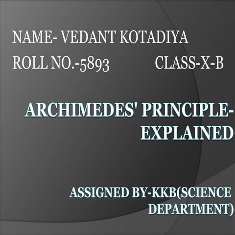 Archimedes' principle explained