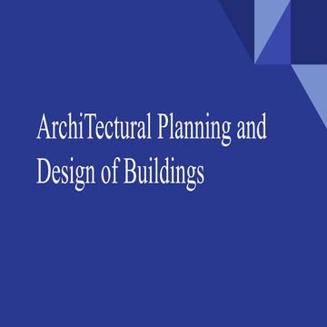 Principles of Planning for Residential Buildings | PDF