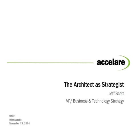 The Business Architect as Strategist