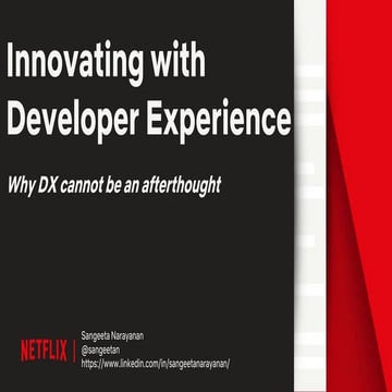 Innovating with DevEx - Developer Relations Conference March 2019