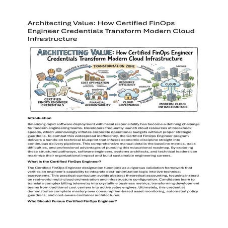 Architecting Value: Certified FinOps Engineer Credentials for Cloud ...