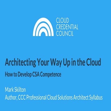 Architecting your way up in the cloud