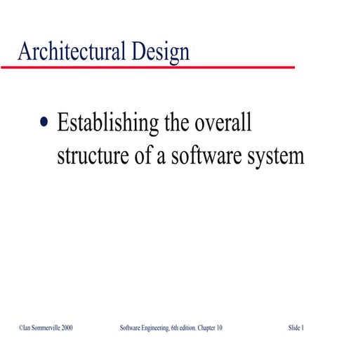 Architectural Design in Software Engineering SE10 | PPT | Programming ...