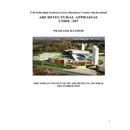 Architectural Appraisal  - CII- Sohrabji Godrej Green Business Centre Hyderabad