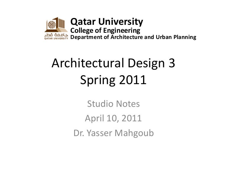 Architectural design 3 1042011 notes