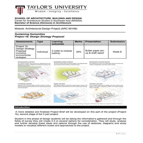 Architectural design project project 1b brief august 2016